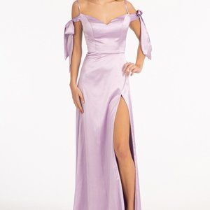 LILAC PROM PARTY EVENING PARTY Sweetheart Neckline Satin Long Dress Slit GL1994